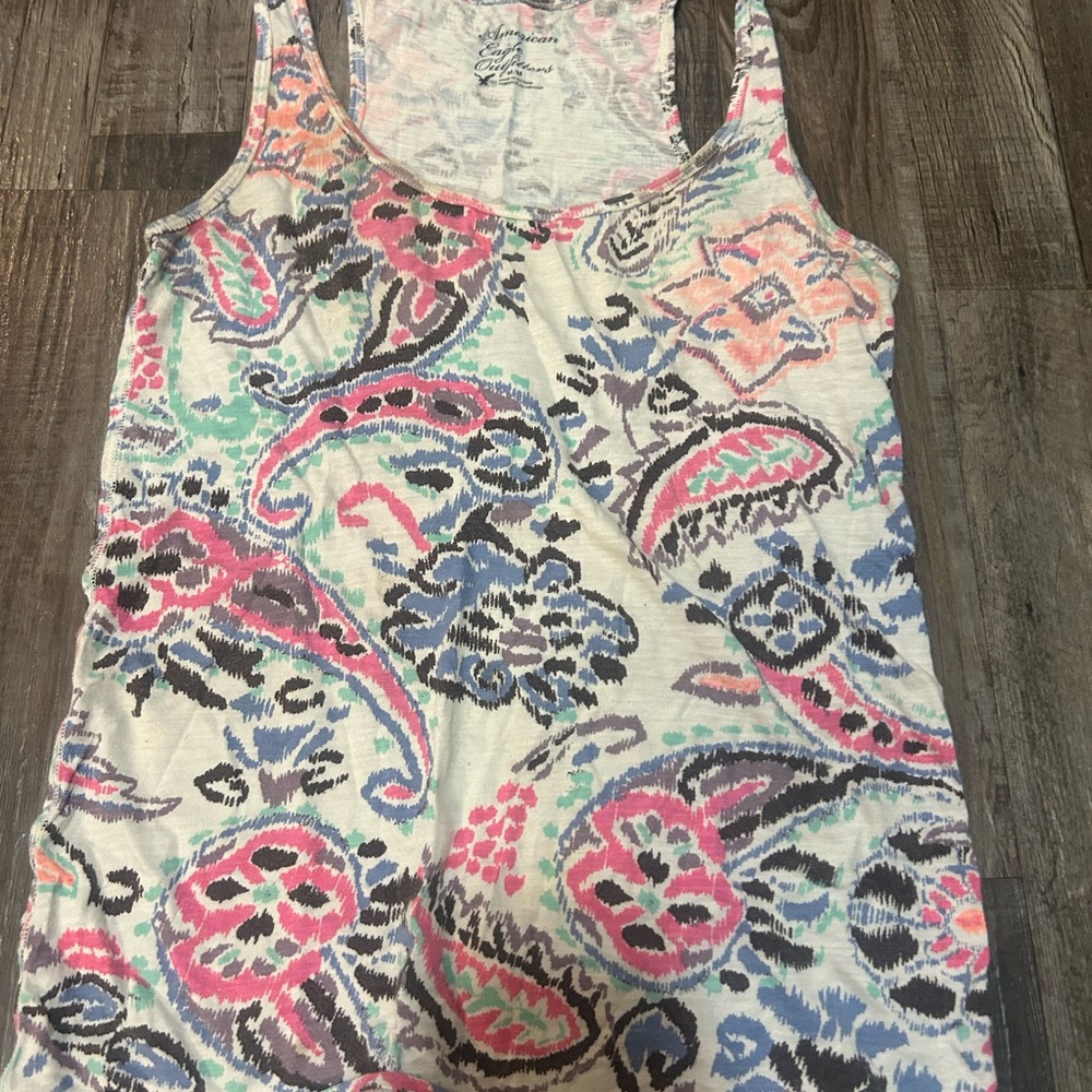 American Eagle Outfitters Multicolor Paisley Tank Top